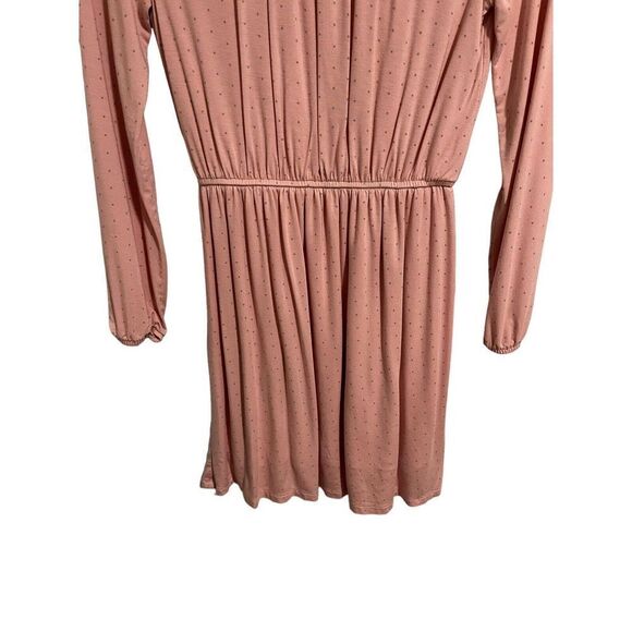 Gap Kids Dress Girls XL Pink Dotted Long Sleeve Tiered Midi A Line Round Neck - Picture 4 of 8